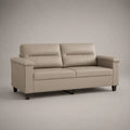Canapé droit 2 places en similicuir beige, 158 × 84 × 92 cm
