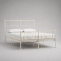Lot de 2 lits simples en acier blanc avec motifs cœur, couchage 90 × 200 cm par lit