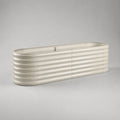 Jardinière surélevée rectangulaire en acier ondulé blanc crème, 180 × 60 × 60 cm