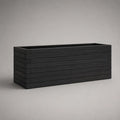 Jardinière rectangulaire en bois d’acacia massif noir 100 × 40 × 50 cm