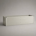 Bac à fleurs rectangulaire en acier galvanisé thermolaqué blanc et gris, 120 × 40 × 40 cm