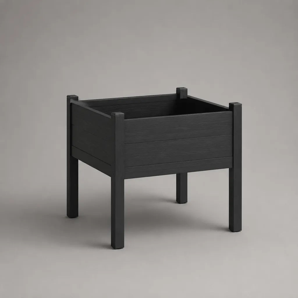 Jardinière surélevée carrée en bois noir 60 × 60 × 70 cm